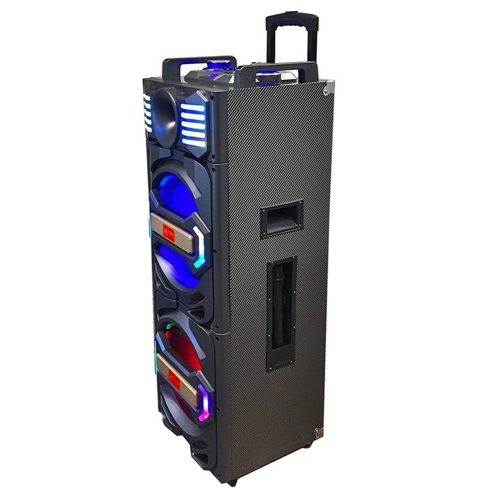 EMB PKL2200 Proffessional 2000W Double 12" Woofer w/ LED Lights - Trolley LOUD Portable Rechargeable Speaker System... N7
