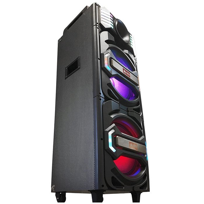 EMB PKL2200 Proffessional 2000W Double 12" Woofer w/ LED Lights - Trolley LOUD Portable Rechargeable Speaker System... N8