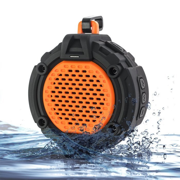 BlueFire Bluetooth 4.0 Outdoor Speaker w/ Mic, Hook & Flashlight - Waterproof Wireless Speakers for Bathroom,... N14
