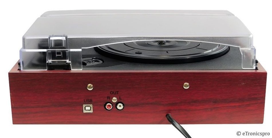 3-SPEED 33/45/78 WOODEN CASE TURNTABLE RECORD PLAYER w/ USB-to-PC / VINYL-to-MP3 N4