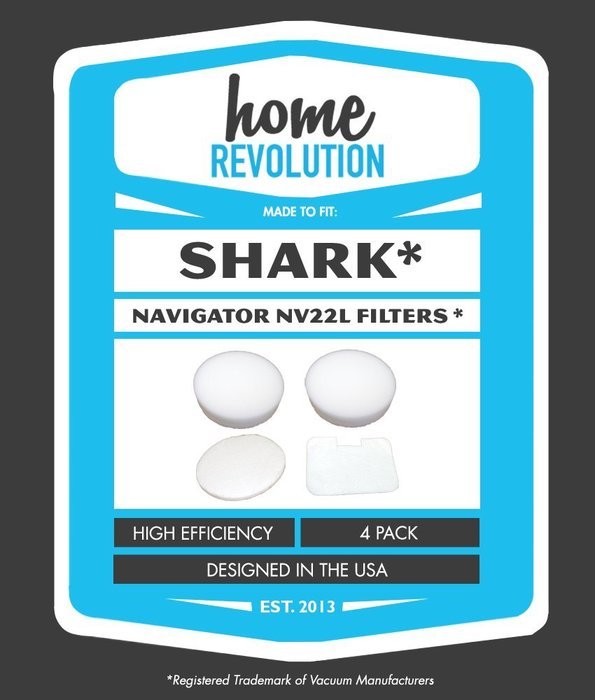 Shark NV22 XF22 Navigator Comparable Foam and Felt, Washable and Reusable 4 PC Filter Kit. A Home Revolution Brand... N3
