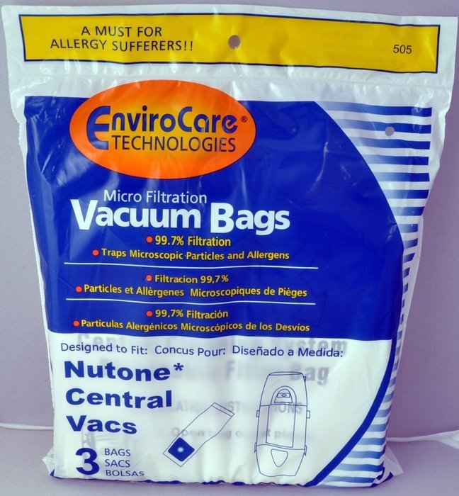 Nutone Central Vacuum Cleaner Bags Models 350, 450, 750, 850