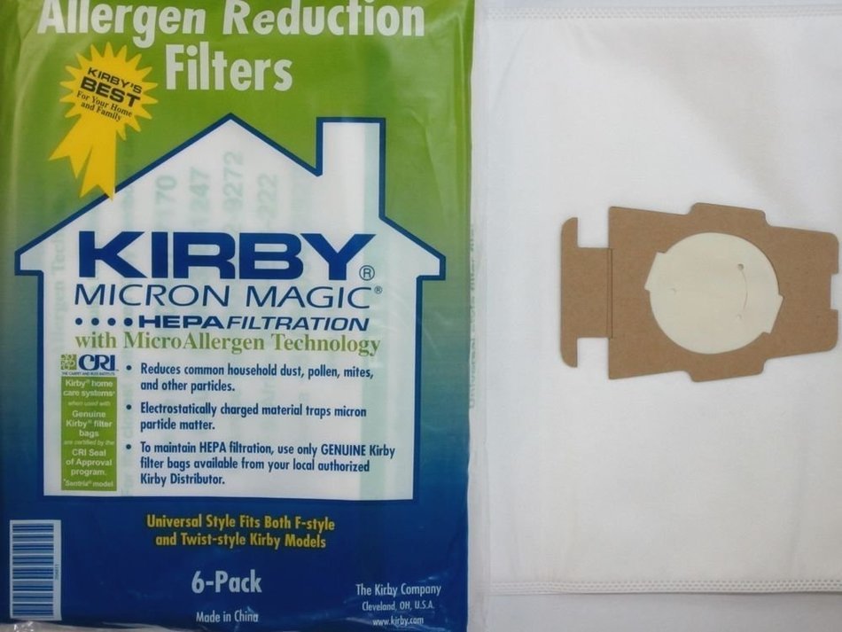 Kirby Universal Bag Kirby #204811 - Universal Hepa White Cloth Bags for All Generation & Sentria Models (6 Bags... N2