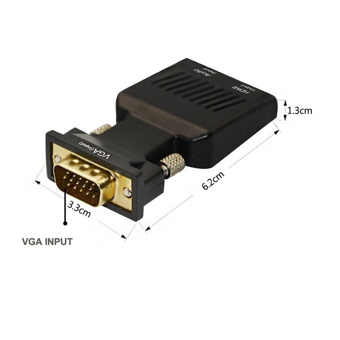 ZAMO VGA to HDMI Converter Adapter for TV, Computer, Projector, with Audio Cable and USB Cable, HD Connector Converter... N2