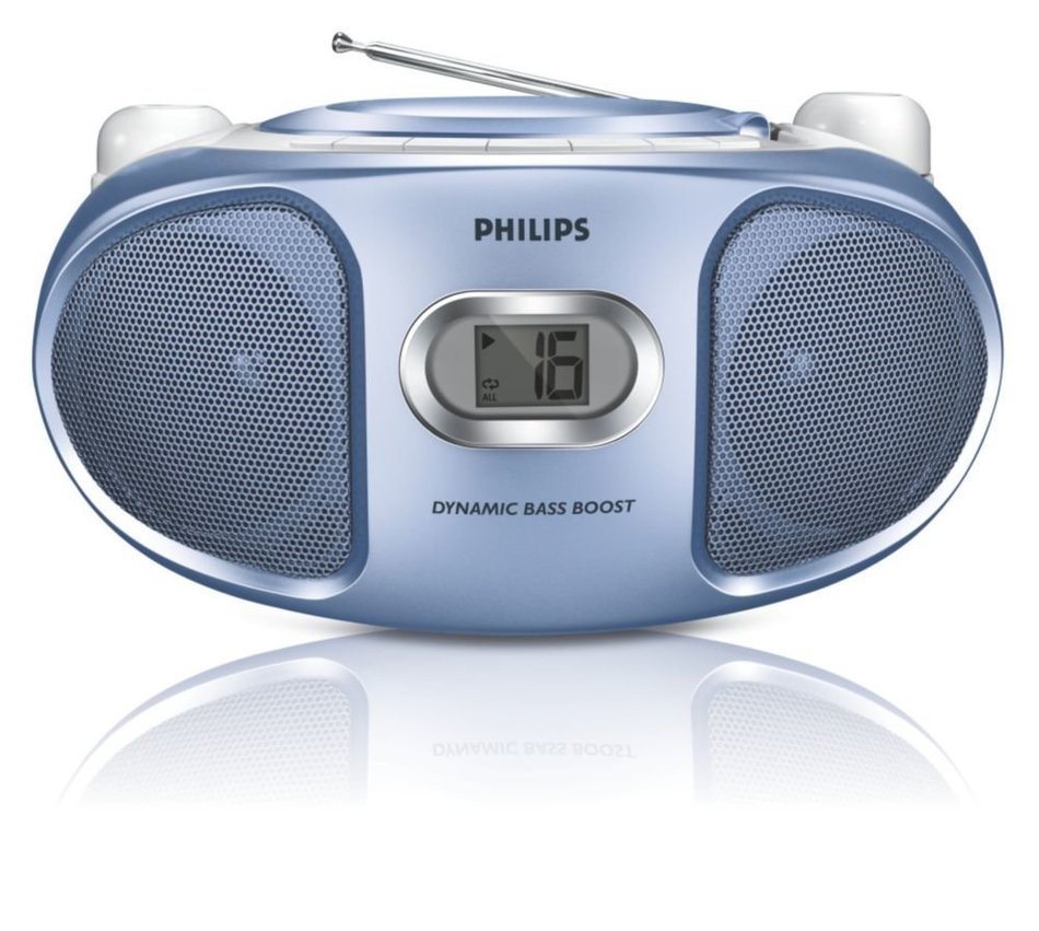 Philips AZ102N Portable BOOMBOX Sound machine CD Player with AM/FM Radio - BLUE AZ102N/98