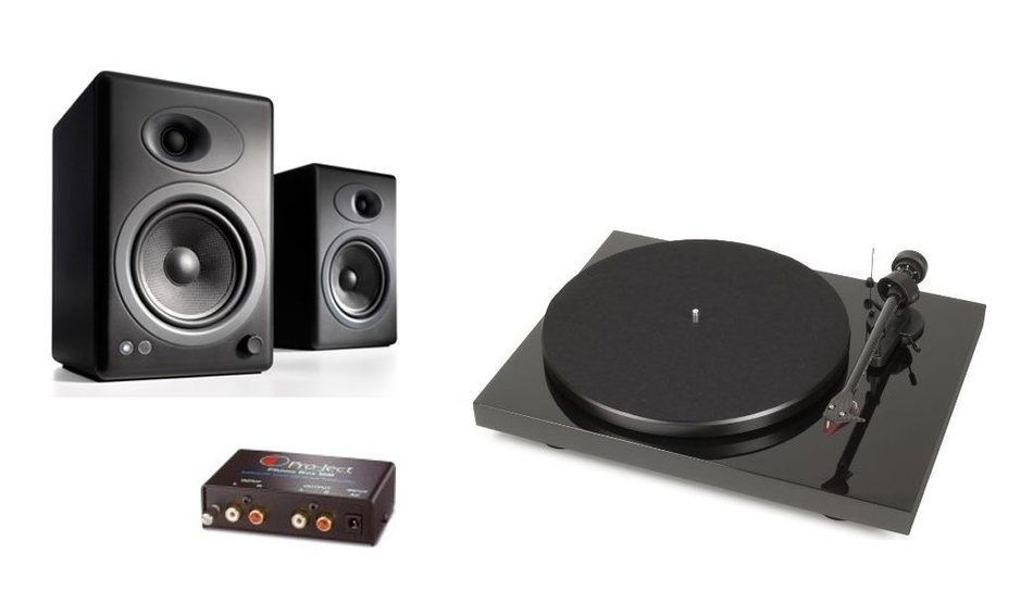 Pro-Ject Debut Carbon DC Turntable with Ortofon 2M Red Cartridge Bundle with Phono Box and Audioengine A5+ Speakers... N4
