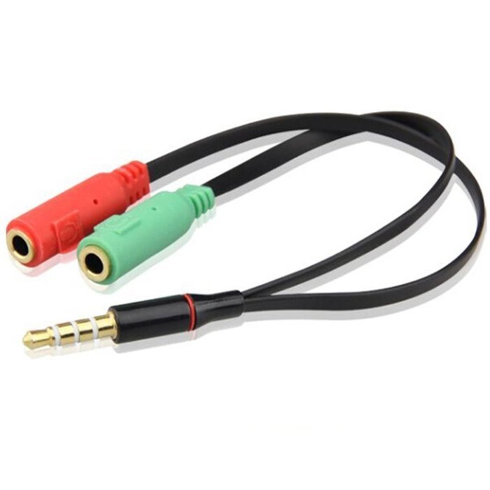 KingTop Headset Splitter Cable 3.5mm Female to 2 Male for PC Computer and Old Version Laptop N5