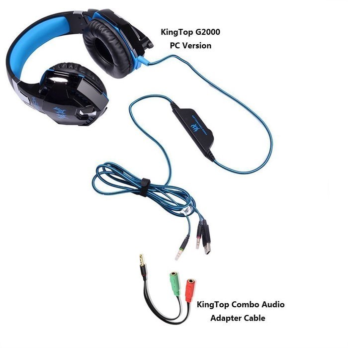 KingTop Headset Splitter Cable 3.5mm Female to 2 Male for PC Computer and Old Version Laptop N7