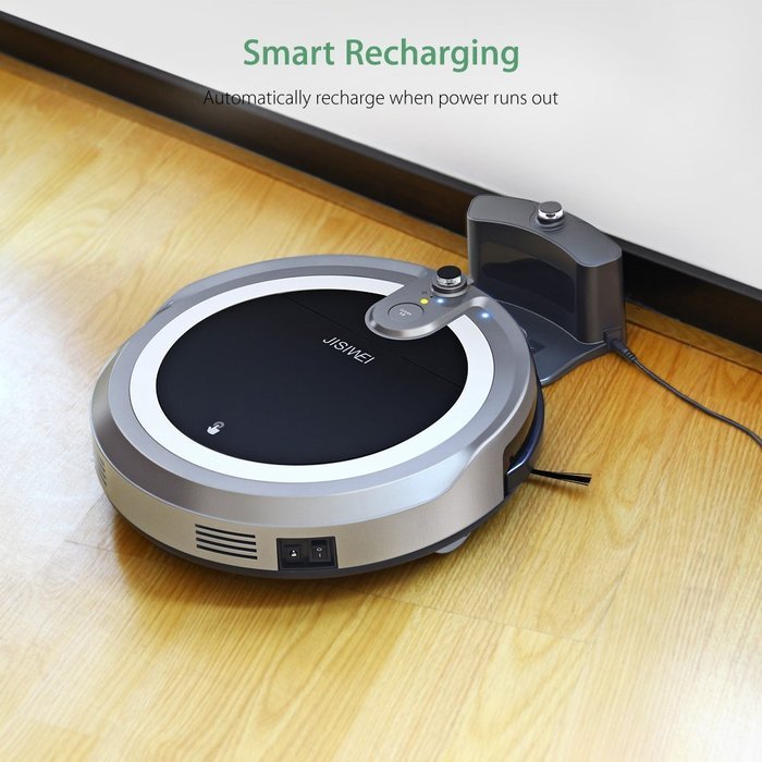 JISIWEI I3 Wi-Fi Enabled Robotic Vacuum Cleaner Self Charging Floor Cleaner with Camera and Mobile App Remote... N2