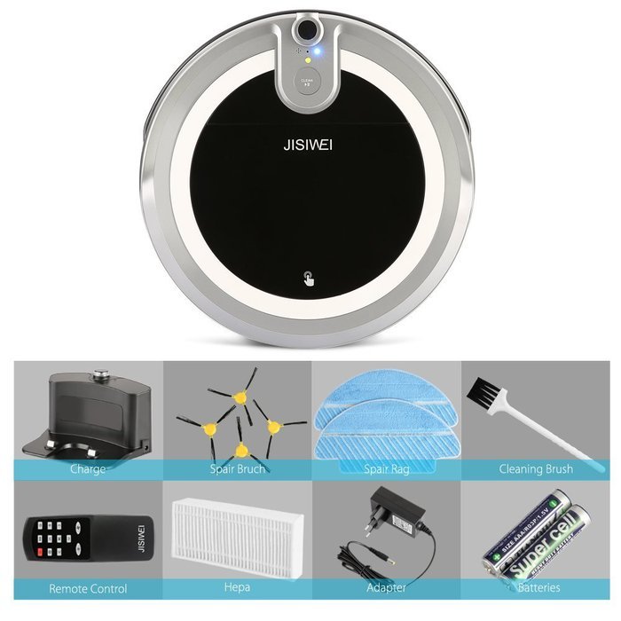 JISIWEI I3 Wi-Fi Enabled Robotic Vacuum Cleaner Self Charging Floor Cleaner with Camera and Mobile App Remote... N5