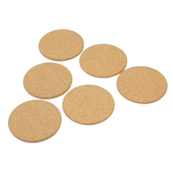 6Pcs Heat Insulation Round Cork Coaster Coffee Tea Cup Mat Pad for Household Use N3