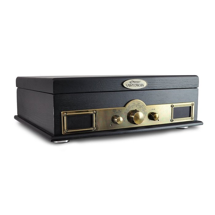 Pyle PTT30WD Bluetooth Vintage Classic Style Turntable Wireless Music Streaming, AM/FM Radio, USB Record Ability... N4