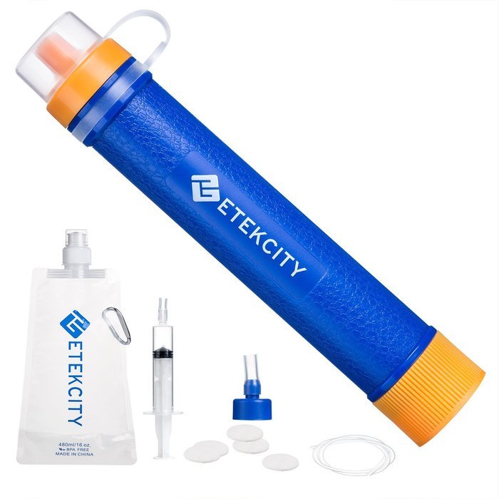 Etekcity 2Pack Portable 1500L Emergency Camping Water Filter, 3-stage filtration , 0.01 Micron, Survival Kit Supplies N4