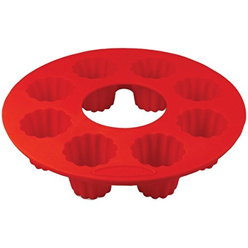 New ORKA OD130201 8-Mold Silicone Cannele Pan, Set of 2 (Red)