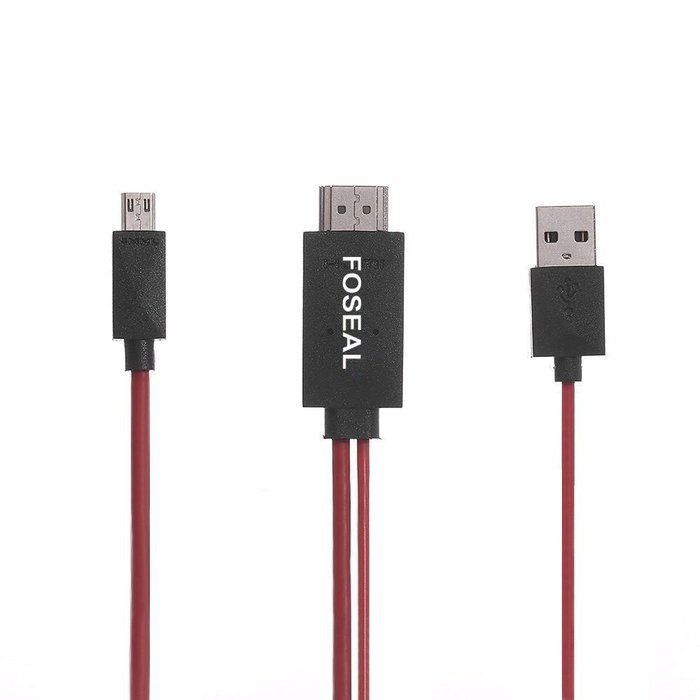Foseal 6.5 Feet Micro USB to HDMI Cable MHL to HDMI 1080P HDTV Adapter Cable Cord for Samsung Galaxy S5, S4, S3... N4