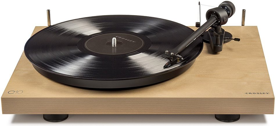 Crosley C10A-NA Hardwood Turntable with Low Vibration Synchronous Motor, Natural N7