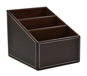 Cosmos Brown PU Leather Remote control/controller TV Guide/mail/CD organizer/caddy/holder with Free Cosmos Cable... N4