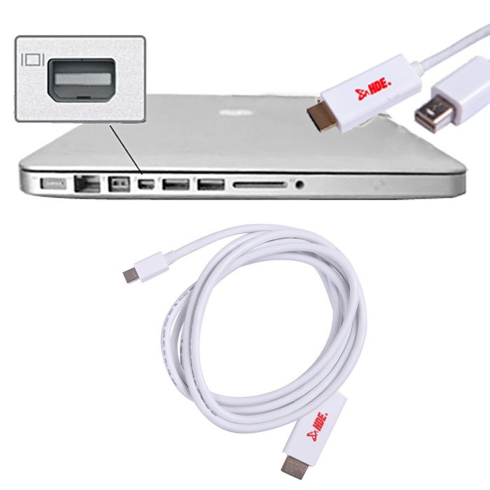 HDE DP to HDMI Mini DisplayPort (Thunderbolt Port Compatible) HDTV Apple Macbook or PC to HDMI Digital TV Monitor... N3