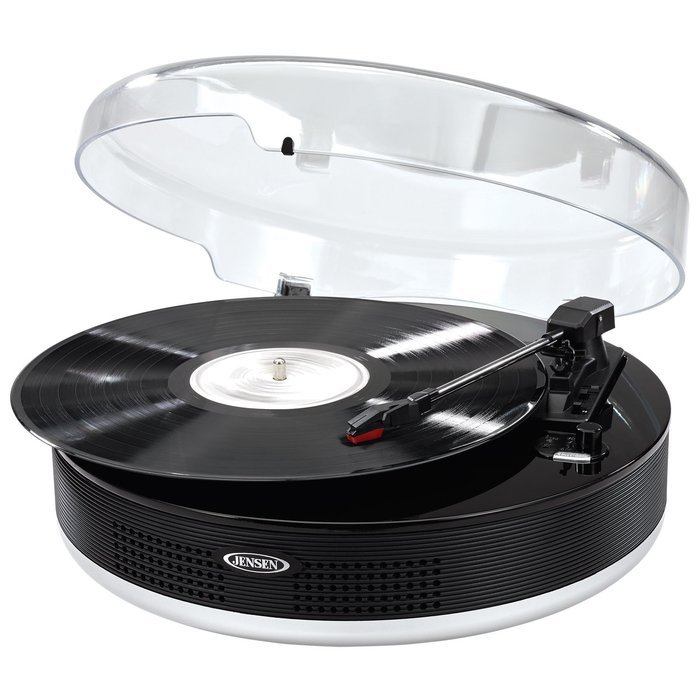Jensen JTA-455 Bluetooth 3-Speed Stereo Turntable with Metal Tone Arm