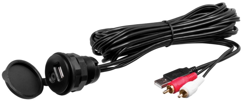 BOSS Audio MUSB35 Universal USB/3.5mm 6 foot long Auxiliary Interface Mount & Cable