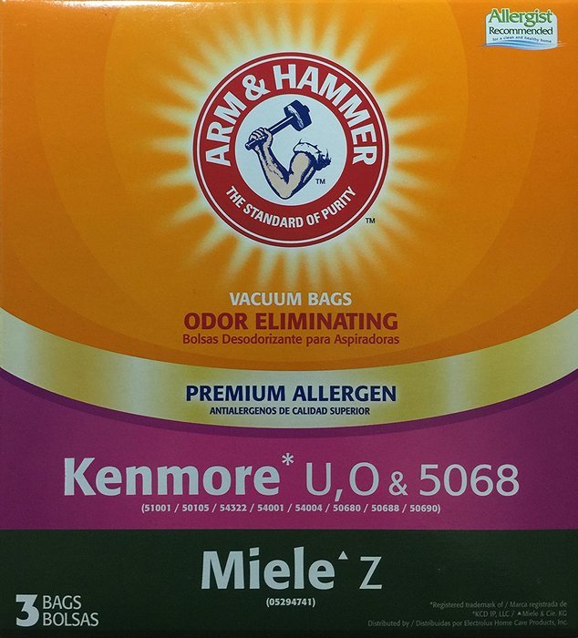ARM & HAMMER Kenmore U, O, & 5068 Premium Allergen Bags - 1 Box of 3 Bags N2