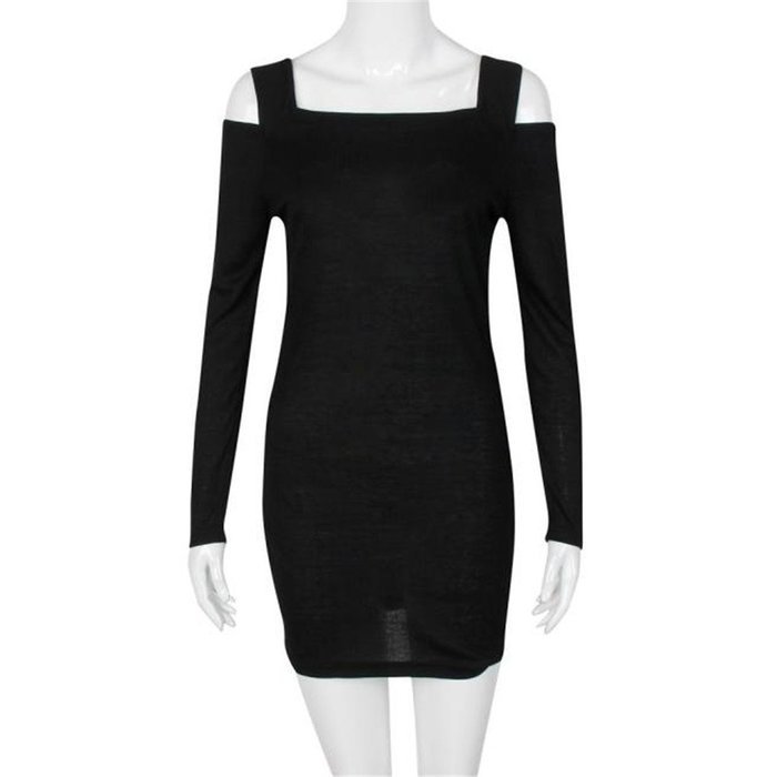 Women Dress,Haoricu Fall Women Crew Neck Long Sleeve Off Shoulder Knit Knitwear Short Mini Dress N14