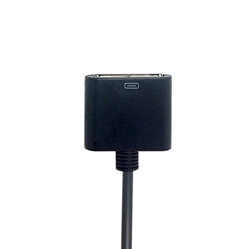 CY Black Ipad Ipod Iphone 30 Pin Female Dock Docking Connection to 3.5mm Male Audio Output AUX Cable N4