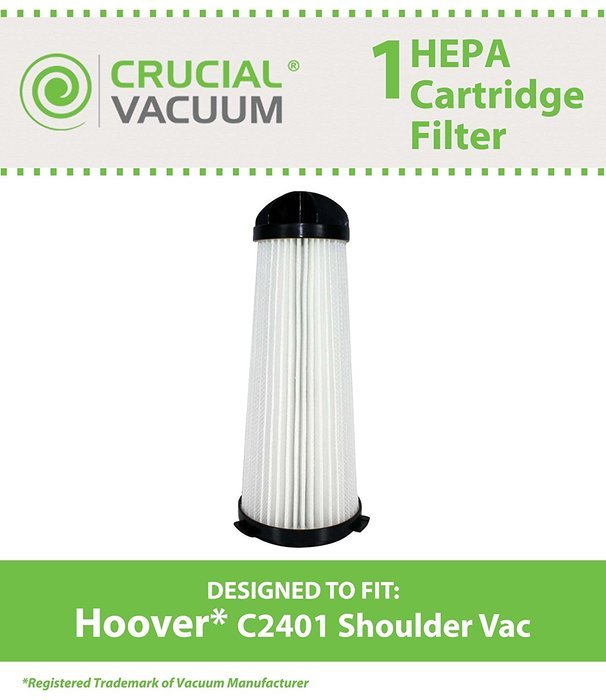 1 Hoover C2401 Washable & Reusable HEPA Cartridge Filter Designed To Fit Hoover C2401 Commercial Shoulder Back...