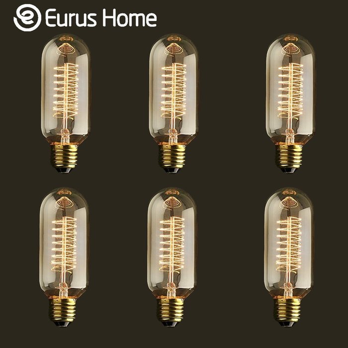 Eurus Vintage Antique Spiral Filament Bulb 40w, Edison Style T14 (1 Pack) N3