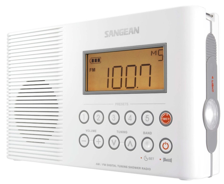Sangean H201 AM/FM/Weather, Digital tuned Waterproof/Shower Radio free ...