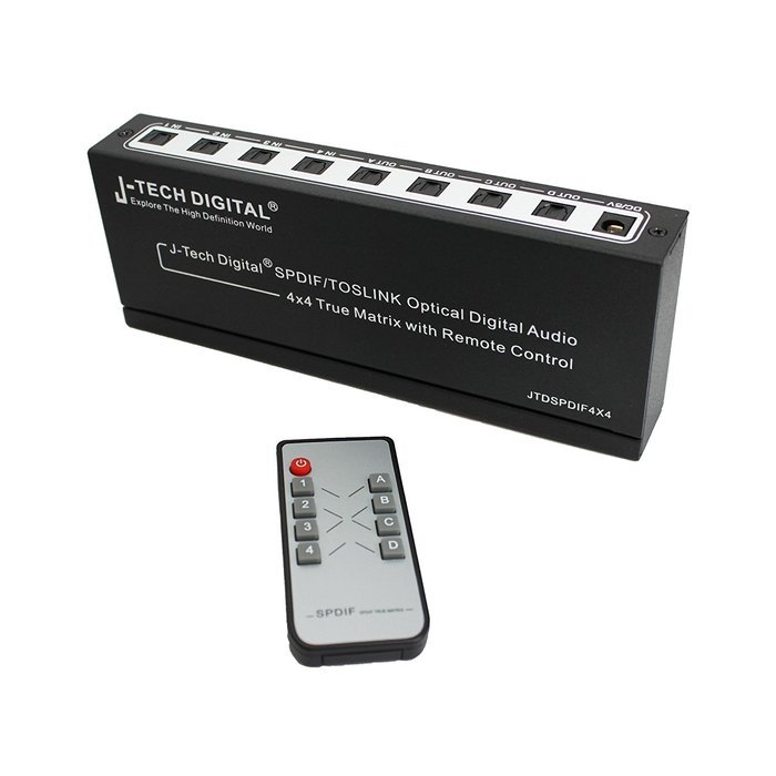 J-Tech Digital &reg; Premium Quality SPDIF TOSLINK Digital Optical Audio 1x3 Splitter (One Input 3 Outputs) N7