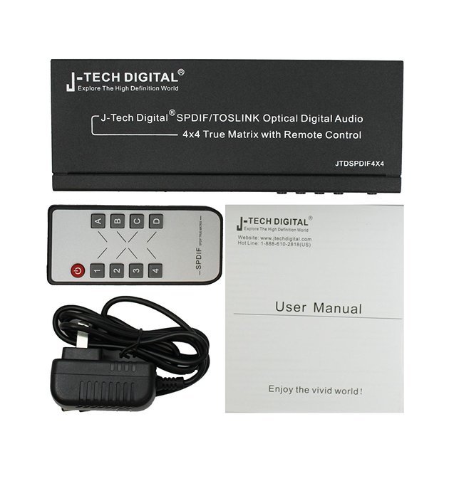 J-Tech Digital &reg; Premium Quality SPDIF TOSLINK Digital Optical Audio 1x3 Splitter (One Input 3 Outputs) N8