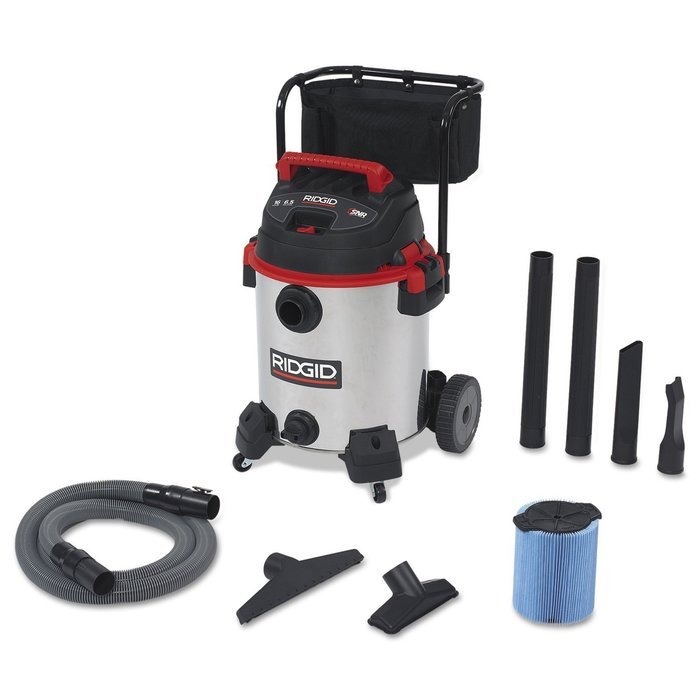 Ridgid 50353 1610RV Wet/Dry Vacuum, Stainless Steel, 16 gal, Red