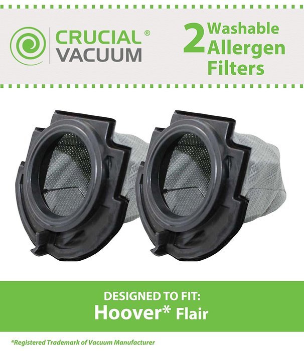 2 Hoover Flair Washable & Reusable Replacement Filters For Hoover Flair Primary Stick Vacuum Cleaner Filter; Fits...