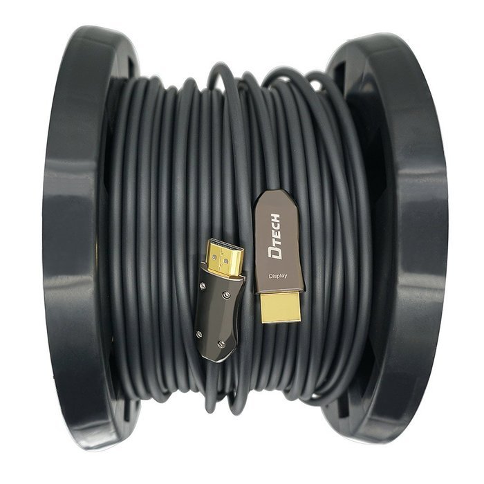 DTECH Ultra Slim 200 Feet Fiber Optic HDMI 2.0 Cable 4K at 60Hz and 18Gbps Pro Series for In-wall Installation N3