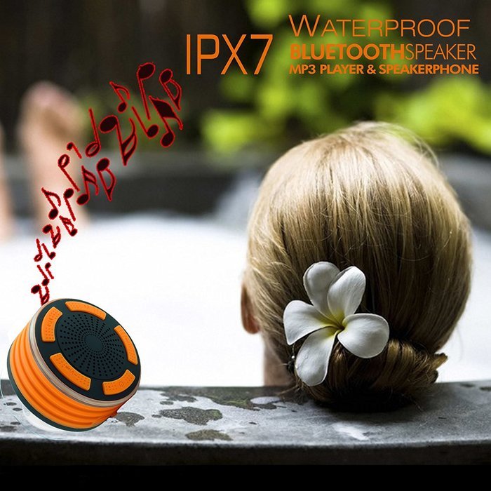 KONG KIM IPX7 100% Waterproof & Dust-proof Floating Bluetooth Shower Speaker Compatible with all Bluetooth devices... N36