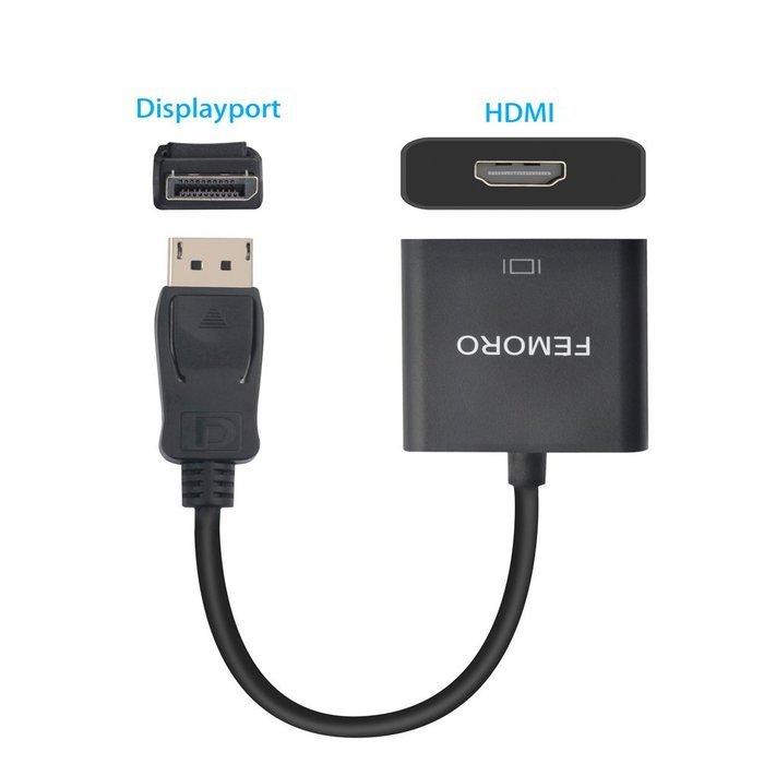 Display to HDMI Adapter Converter, FEMORO DP Displayport to HDMI Adapter Splitter Male to Female Audio Video Link... N5
