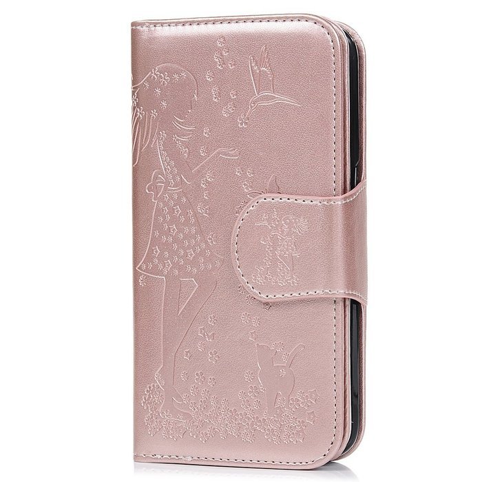 Badalink Galaxy S7 Edge Wallet Case 9 Card Slots Plastic Mirror Hand Strap Stand Feature Embossed PU Leather Flip... N58