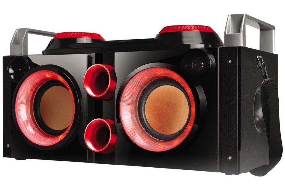 QFX PBX-505200BTRD Portable Bluetooth Party PA System/Boombox - Red