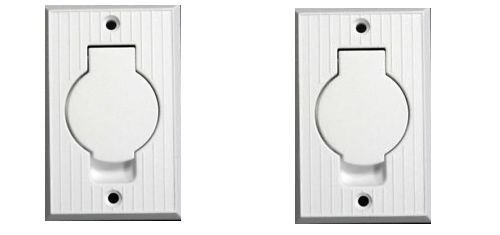 (2) Central Vacuum White Inlet Valves for Beam Central Vac - White Round Door"