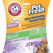 Premium Filtration Odor Eliminating Vacuum Bags, Bissell 7 Pet Fresh, 3 Pack - Arm & Hammer