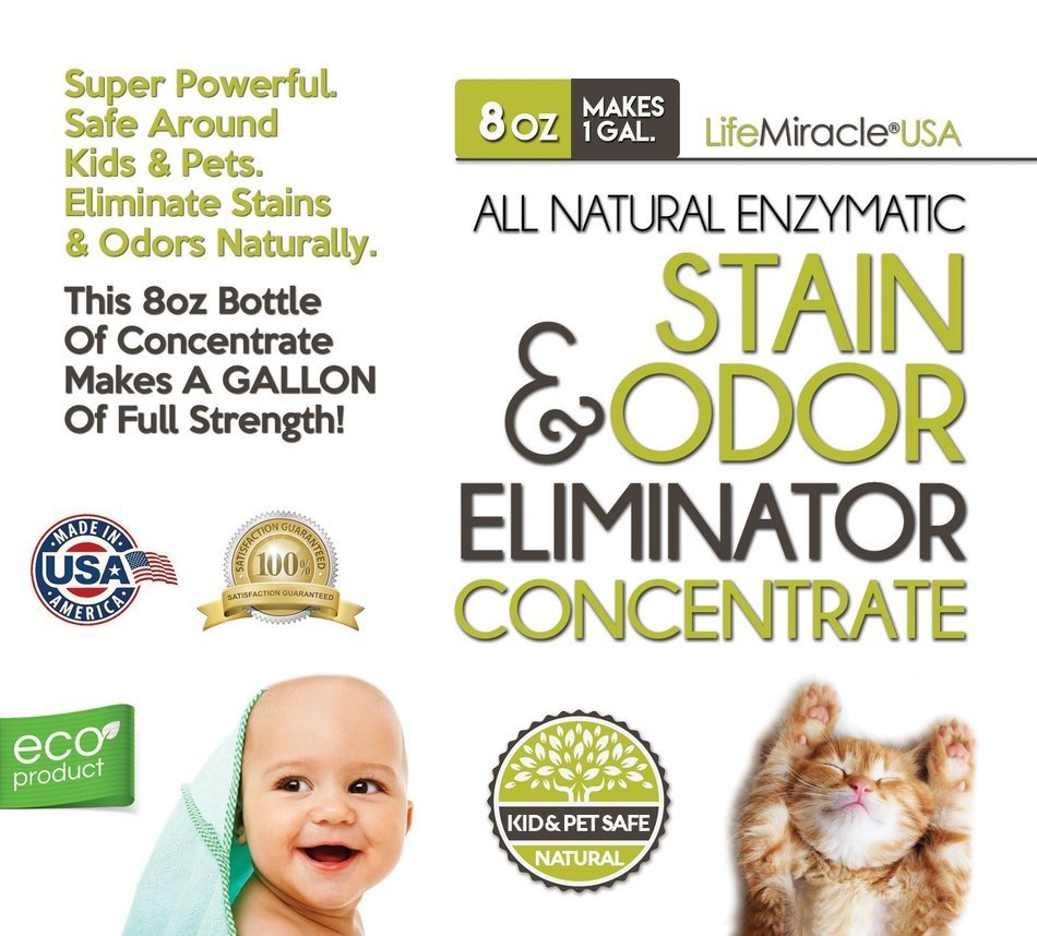 Life Miracle Enzyme Cleaner - All Natural Stain Remover, Odor Eliminator and Neutralizer - Best Carpet, Rug, Clothing... N5