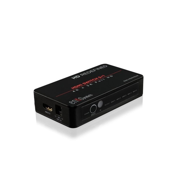 enKo HDMI 3 Ports Hub Switch v1.4 (4Kx2K) includes IR Remote, 4x HDMI Cables, AC Power Adapter (Support 4Kx2K... N7