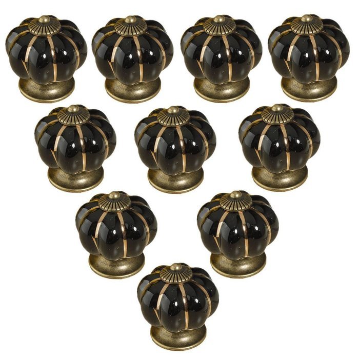 KINGSO 10pcs Pumpkin Ceramic Door Knobs Drawer Pull Handle Cabinet ...