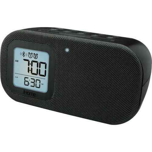 iHome iBT21BC Bluetooth Bedside Dual Alarm Clock with USB Charging and Line-In, Black