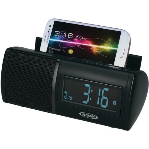New JENSEN JBD-100 Universal Bluetooth Dual Alarm Clock Radio