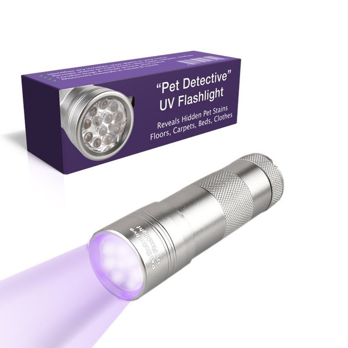 Pet Detective Best UV Flashlight LED Ultraviolet Black Light Reveals Hidden Dog and Cat Urine Stains the light... N4