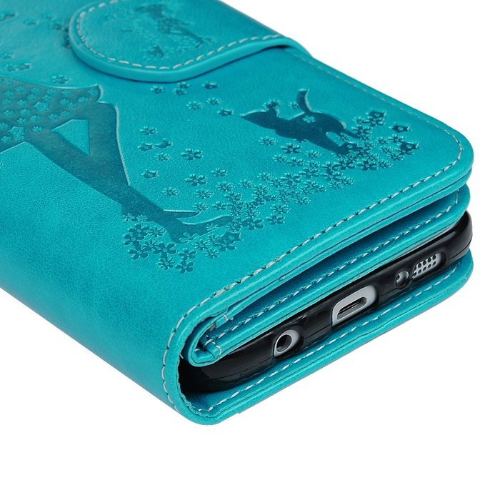 Badalink Galaxy S7 Edge Wallet Case 9 Card Slots Plastic Mirror Hand Strap Stand Feature Embossed PU Leather Flip... N70