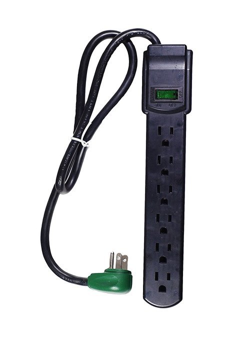 GoGreen Power GG-16103MSBK 6 Outlet Surge Protector w/ 2.5' Cord N2