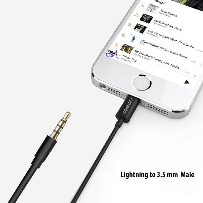 Lightning to 3.5 Male AUX Stereo Adapter Cable CONMDEX iPhone 7/7 Plus Car Male to Male Auxiliary Audio Adapter... N9